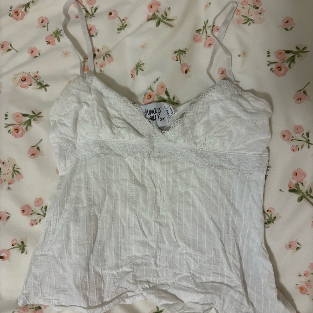 Princess Polly White Lace Cami Top
